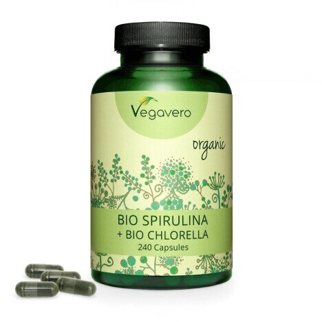 Chlorella + Spirulina Organica 240 Capsule, Vegavero